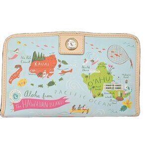 Spartina 449 Wallet Hawaiian Islands Card Holder  Aloha Map vibrant